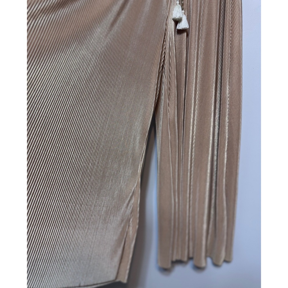 Free People Wide Leg Pleated Velvet Pants in Light Taupe - Picture 3 of 8